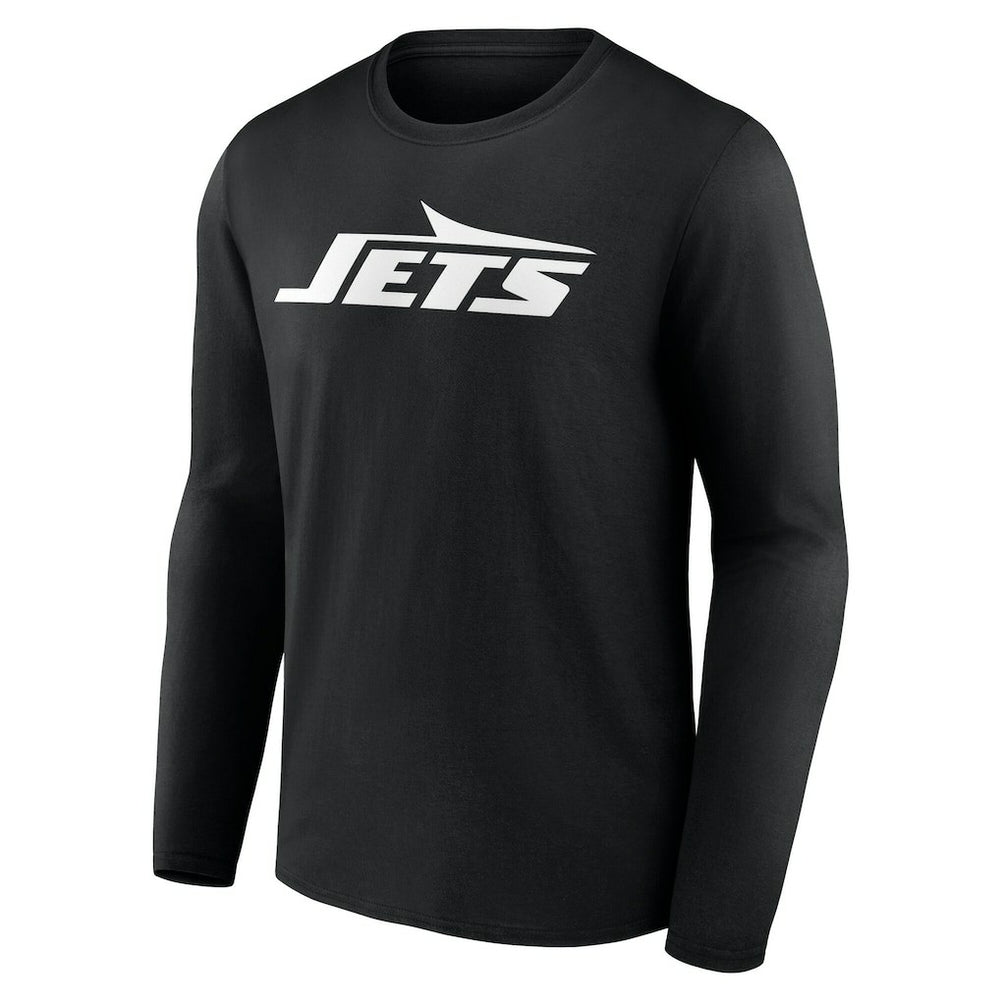 New York Jets Team Authentic Personalized Name & Number Long Sleeve T-Shirt - Black - NFL