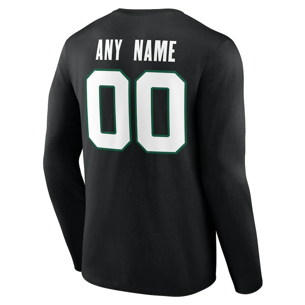 New York Jets Team Authentic Personalized Name & Number Long Sleeve T-Shirt - Black - NFL
