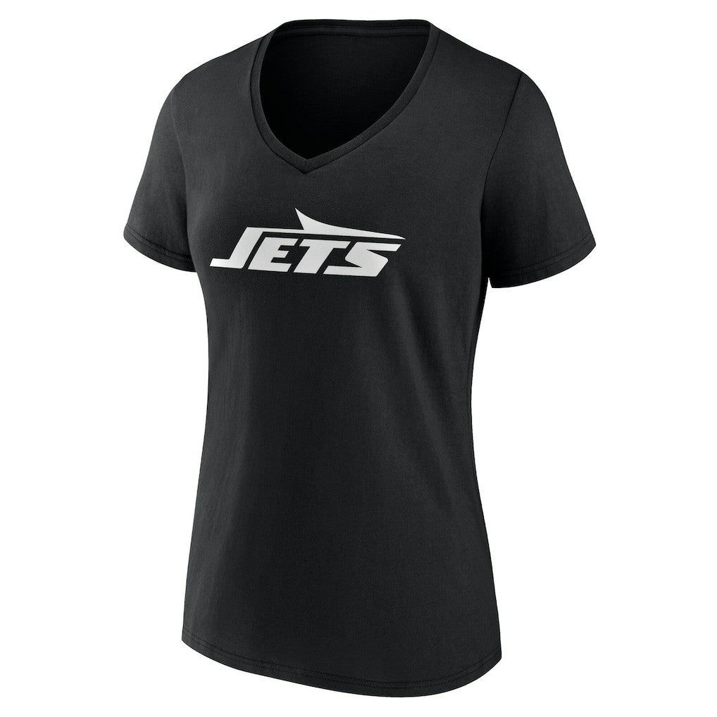 New York Jets Women's Team Authentic Personalized Name & Number V-Neck T-Shirt - Black - NFL