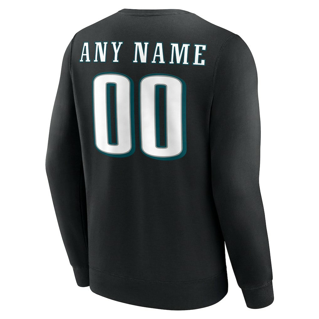 Philadelphia Eagles Team Authentic Personalized Name & Number Sweatshirt - Black - NFL
