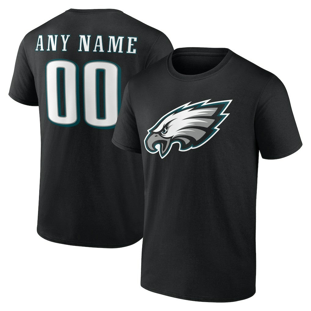 Philadelphia Eagles Team Authentic Personalized Name & Number T-Shirt - Black - NFL