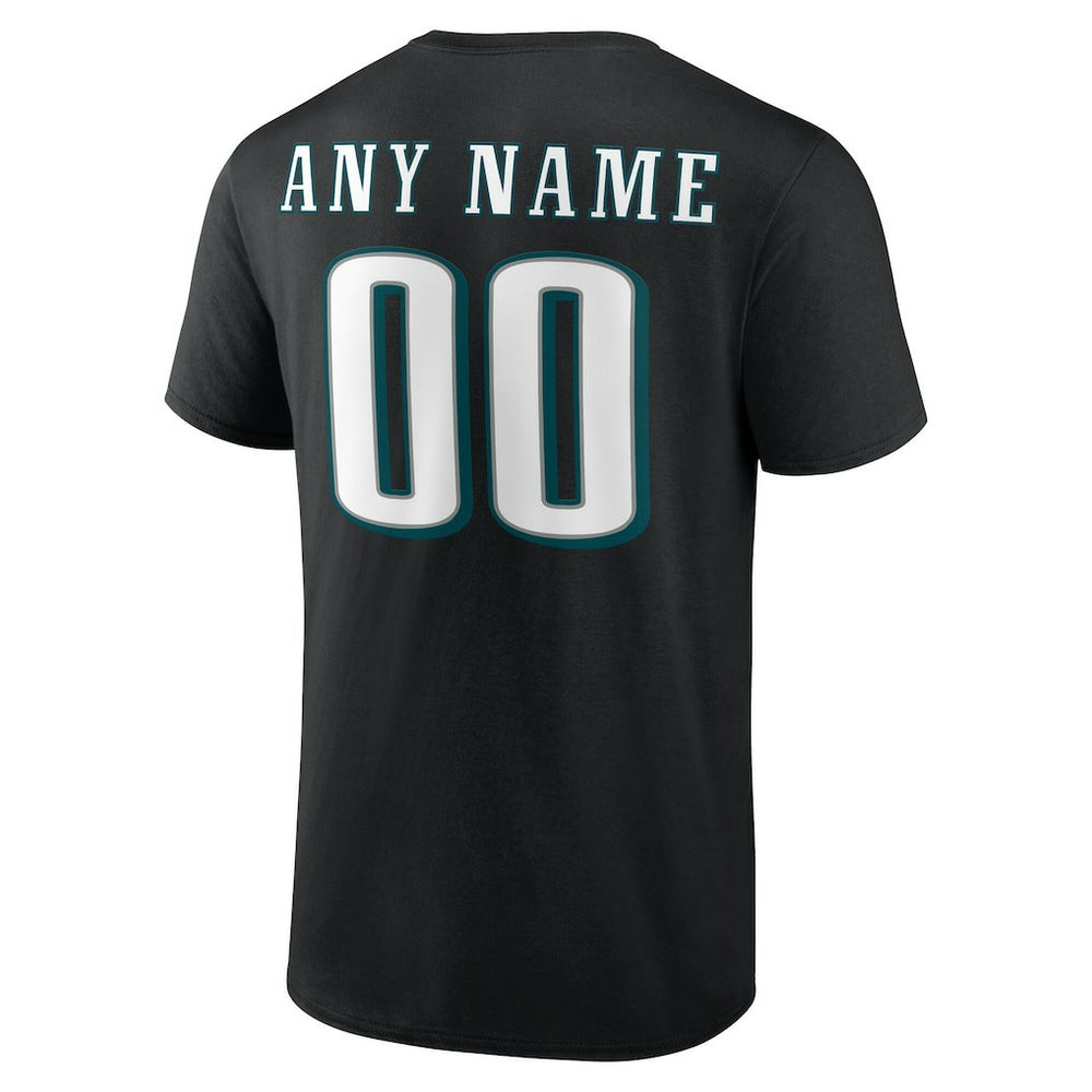 Philadelphia Eagles Team Authentic Personalized Name & Number T-Shirt - Black - NFL