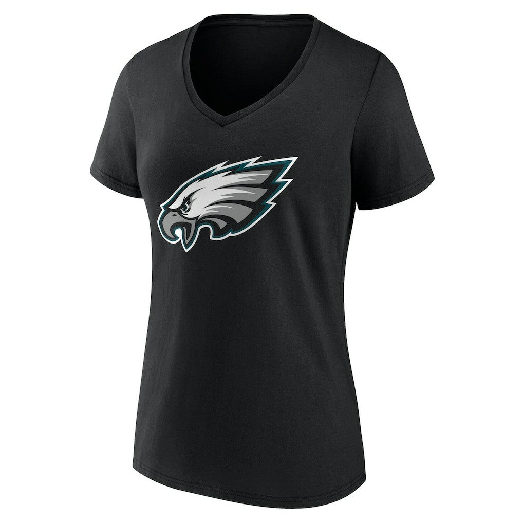 Philadelphia Eagles Women's Team Authentic Personalized Name & Number V-Neck T-Shirt - Black - NFL