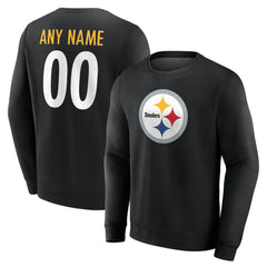Pittsburgh Steelers Team Authentic Personalized Name & Number Sweatshirt - Black - NFL