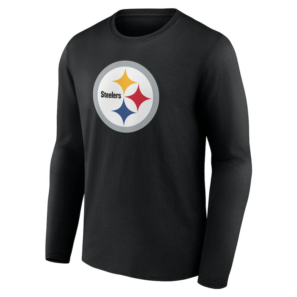 Pittsburgh Steelers Team Authentic Personalized Name & Number Long Sleeve T-Shirt - Black - NFL