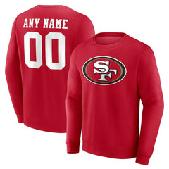San Francisco 49ers Team Authentic Personalized Name & Number Sweatshirt - Scarlet - NFL