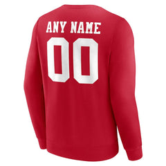 San Francisco 49ers Team Authentic Personalized Name & Number Sweatshirt - Scarlet - NFL