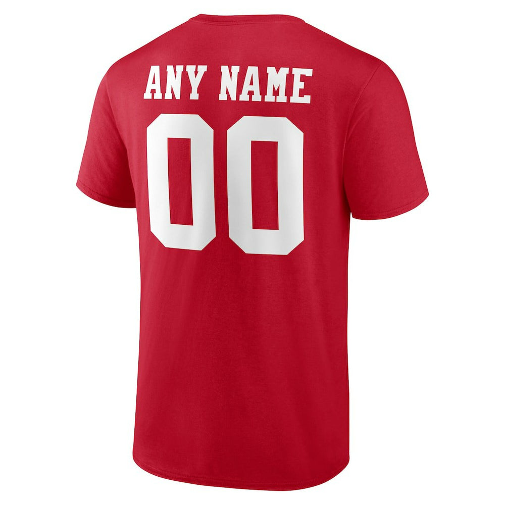 San Francisco 49ers Team Authentic Personalized Name & Number T-Shirt - Scarlet - NFL