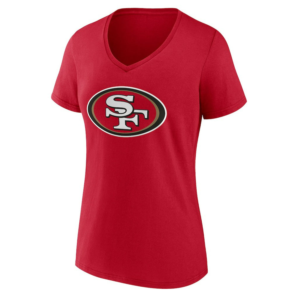 San Francisco 49ers Women's Team Authentic Personalized Name & Number V-Neck T-Shirt - Scarlet - NFL