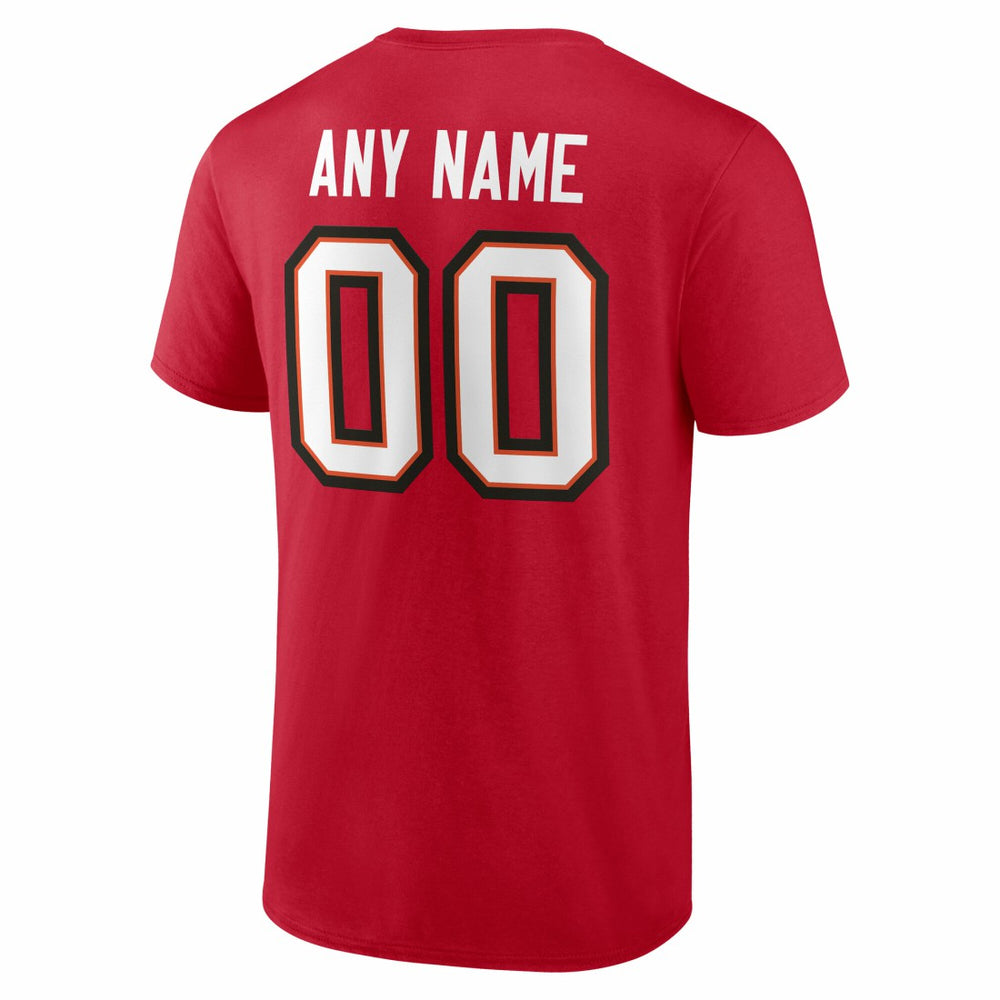Tampa Bay Buccaneers Team Authentic Personalized Name & Number T-Shirt - Red - NFL