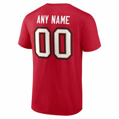 Tampa Bay Buccaneers Team Authentic Personalized Name & Number T-Shirt - Red - NFL