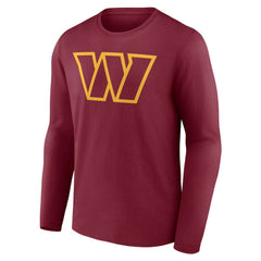 Washington Commanders Team Authentic Personalized Name & Number Long Sleeve T-Shirt - Burgundy - NFL