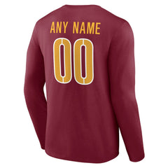Washington Commanders Team Authentic Personalized Name & Number Long Sleeve T-Shirt - Burgundy - NFL