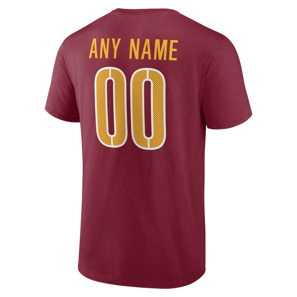 Washington Commanders Team Authentic Personalized Name & Number T-Shirt - Burgundy - NFL