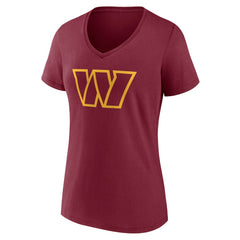 Washington Commanders Women's Team Authentic Personalized Name & Number V-Neck T-Shirt - Burgundy - NFL