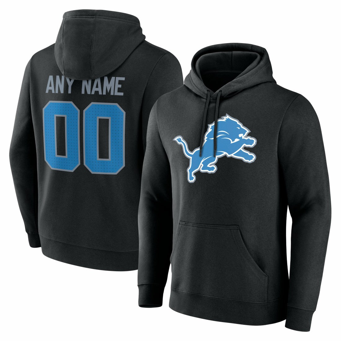 Detroit Lions Big & Tall Team Authentic Custom Hoodie - Black - NFL