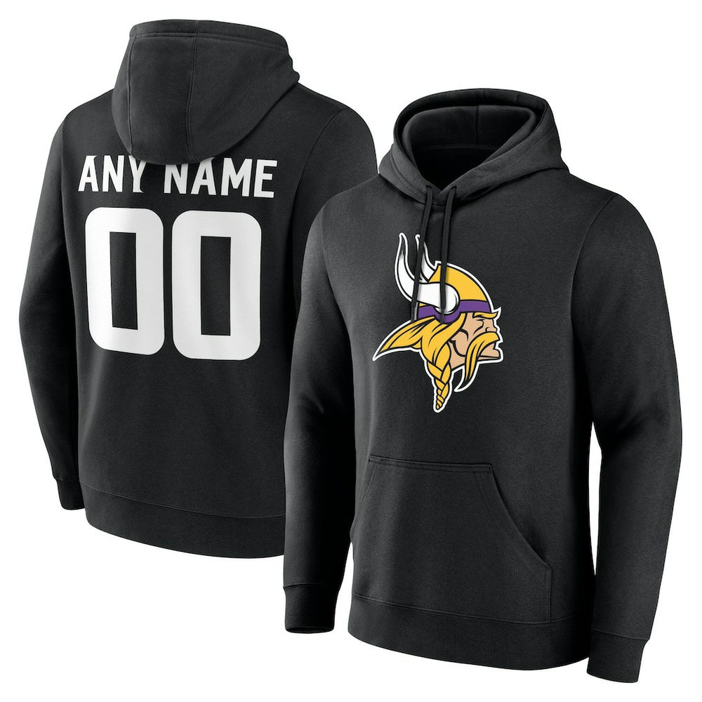 Minnesota Vikings Big & Tall Team Authentic Custom Hoodie - Black - NFL