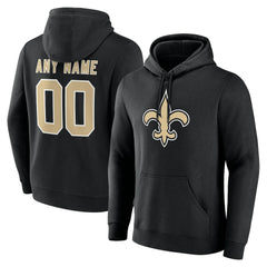 New Orleans Saints Big & Tall Team Authentic Custom Hoodie - Black - NFL