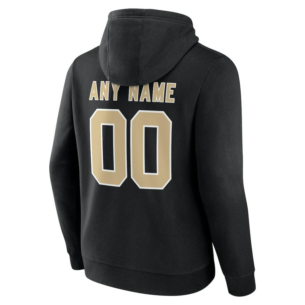 New Orleans Saints Big & Tall Team Authentic Custom Hoodie - Black - NFL