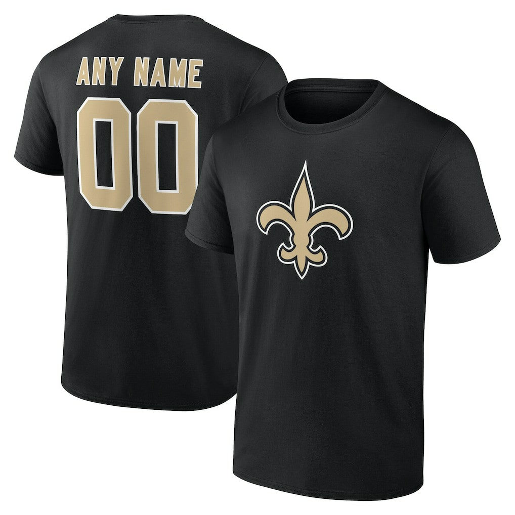 New Orleans Saints Big & Tall Team Authentic Custom T-Shirt - Black - NFL