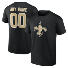 New Orleans Saints Big & Tall Team Authentic Custom T-Shirt - Black - NFL