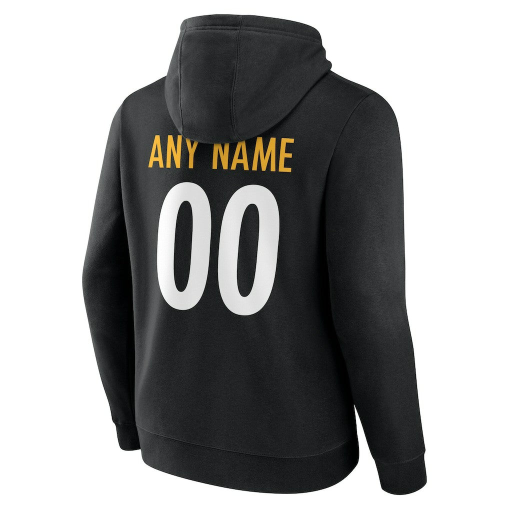 Pittsburgh Steelers Big & Tall Team Authentic Custom Hoodie - Black - NFL
