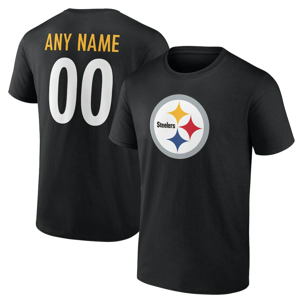 Pittsburgh Steelers Big & Tall Team Authentic Custom T-Shirt - Black - NFL