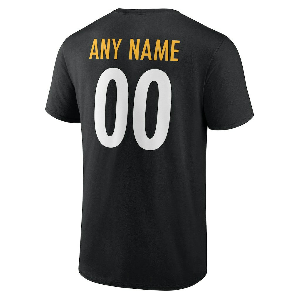 Pittsburgh Steelers Big & Tall Team Authentic Custom T-Shirt - Black - NFL