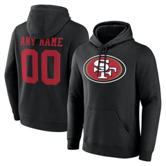 San Francisco 49ers Big & Tall Team Authentic Custom Hoodie - Black - NFL