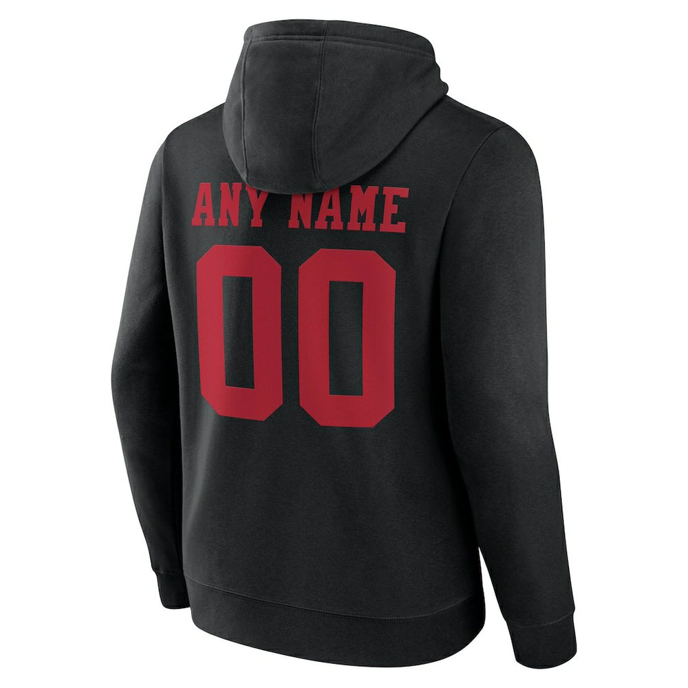 San Francisco 49ers Big & Tall Team Authentic Custom Hoodie - Black - NFL