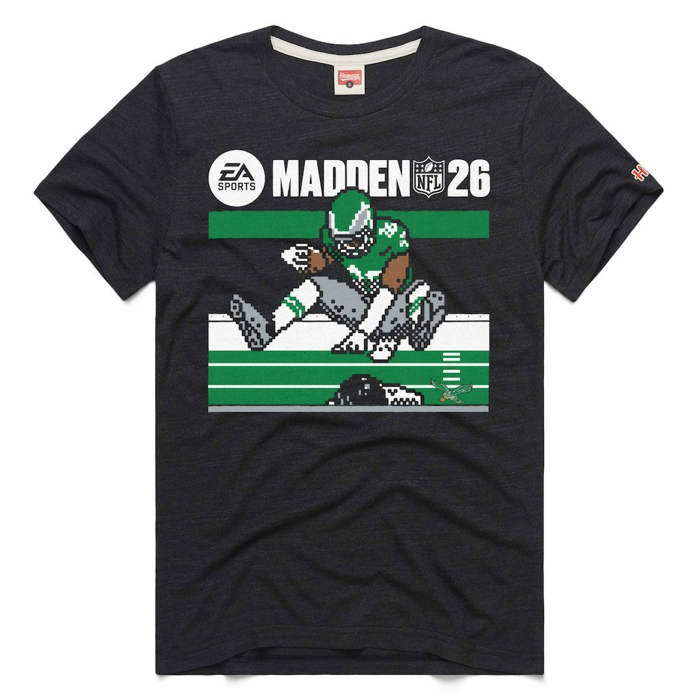 Saquon Barkley Philadelphia Eagles Homage Unisex Madden NFL '26 Retro Cover Tri-Blend T-Shirt - Charcoal - NFL