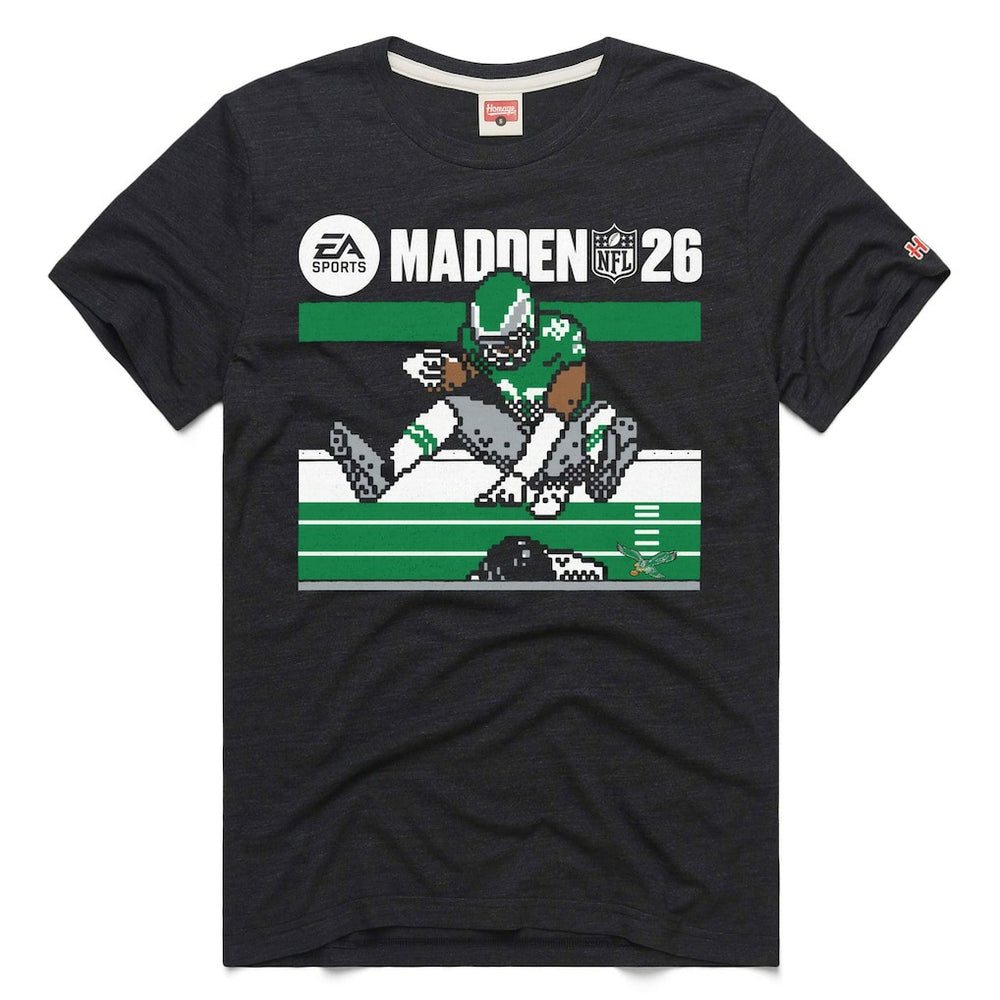 Saquon Barkley Philadelphia Eagles Homage Unisex Madden NFL '26 Retro Cover Tri-Blend T-Shirt - Charcoal - NFL