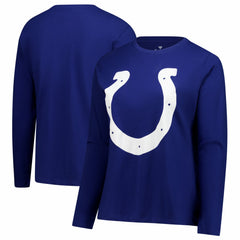 Indianapolis Colts Women's Plus Size Scoop Neck Long Sleeve T-Shirt - Royal - Fanatics