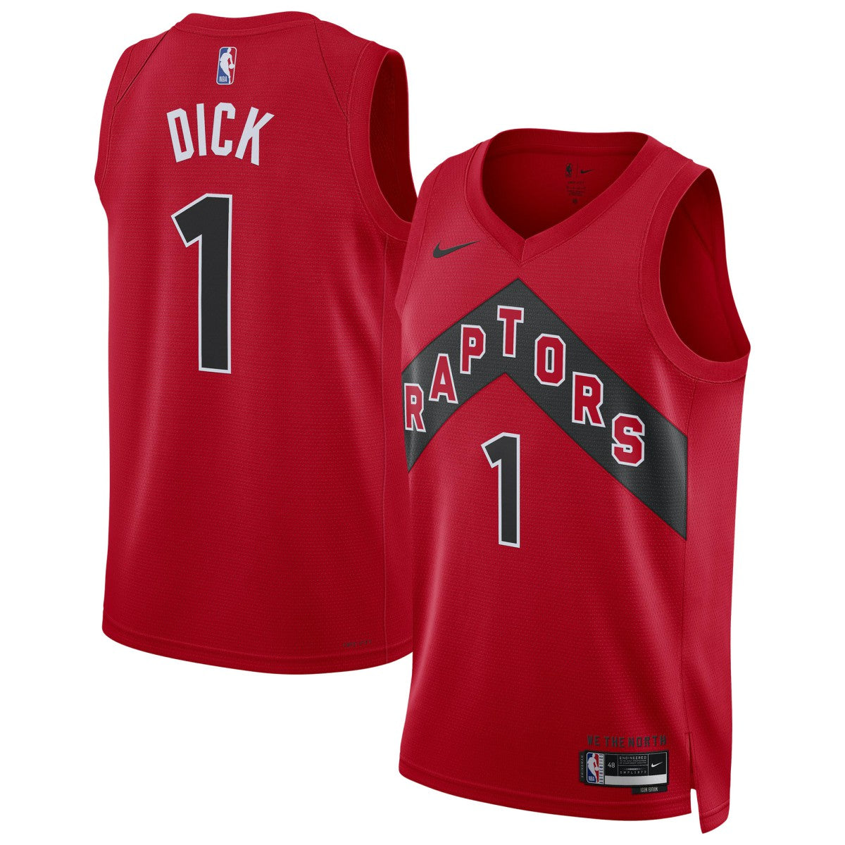 Nike Gradey Dick Toronto Raptors Unisex Swingman Player Jersey Icon Edition Red
