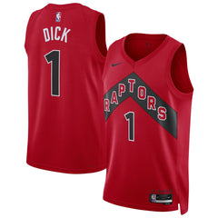 Nike Gradey Dick Toronto Raptors Unisex Swingman Player Jersey Icon Edition Red