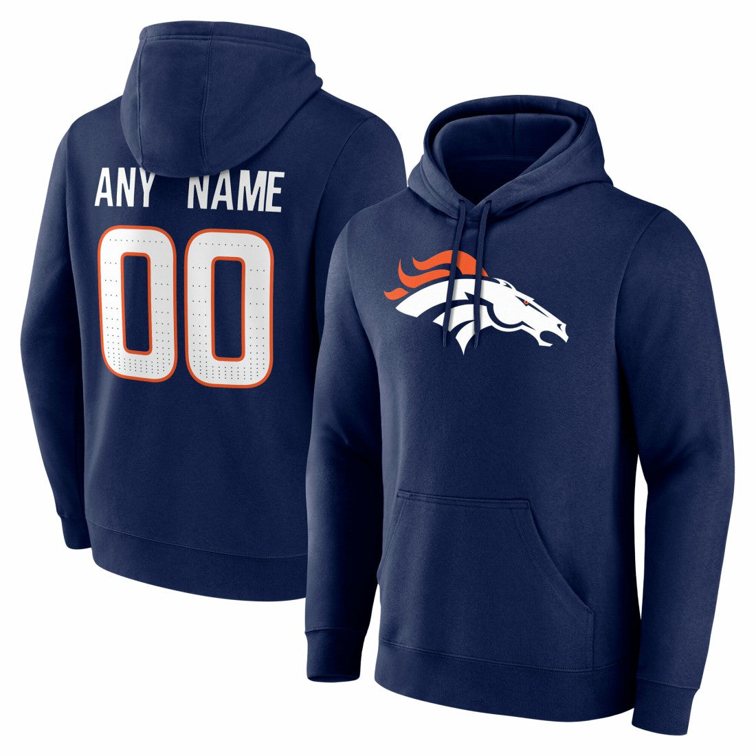 Denver Broncos Big & Tall Team Authentic Custom Hoodie - Navy - NFL