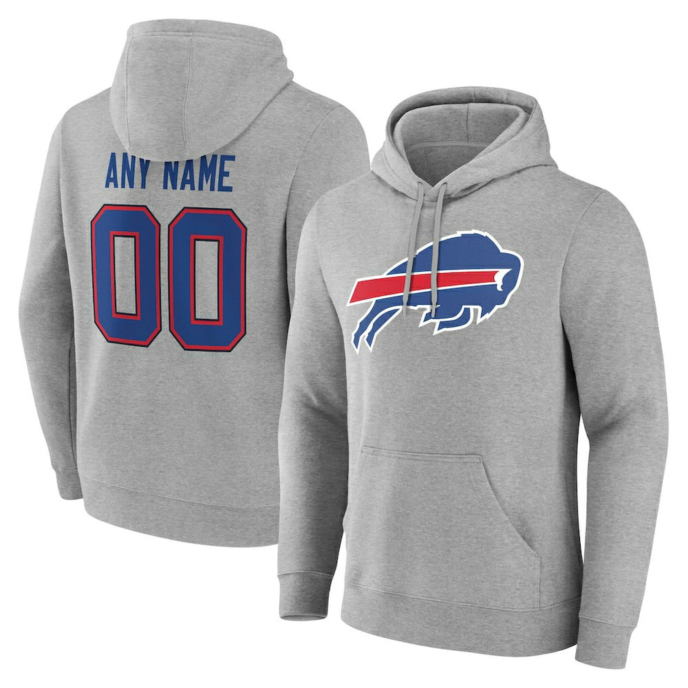 Buffalo Bills Big & Tall Team Authentic Custom Hoodie - Gray - NFL