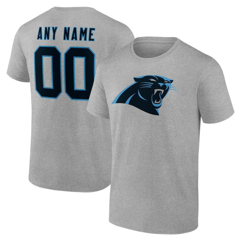 Carolina Panthers Big & Tall Team Authentic Custom T-Shirt - Gray - NFL