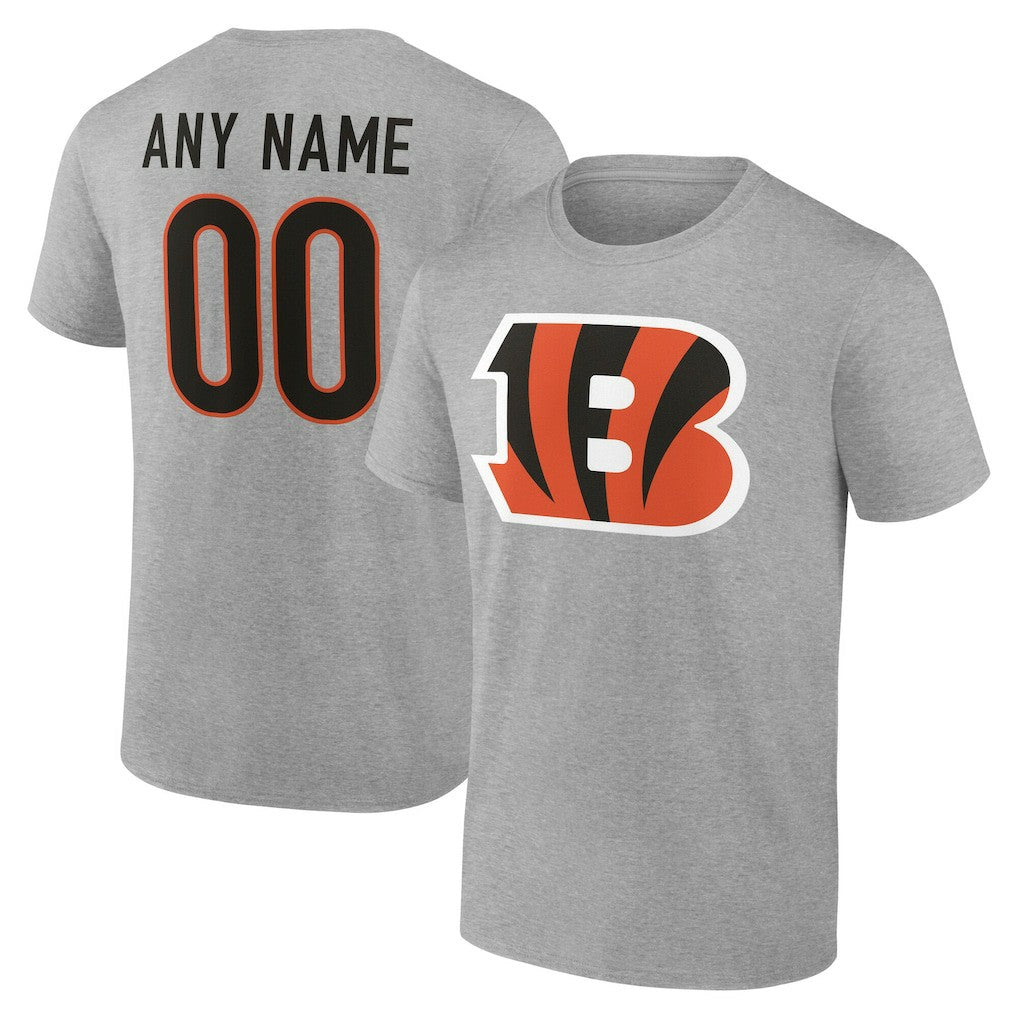 Cincinnati Bengals Big & Tall Team Authentic Custom T-Shirt - Gray - NFL