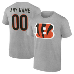 Cincinnati Bengals Big & Tall Team Authentic Custom T-Shirt - Gray - NFL