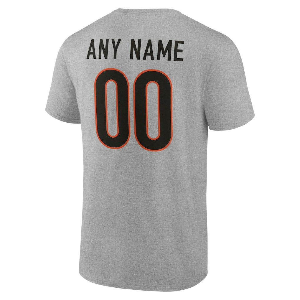 Cincinnati Bengals Big & Tall Team Authentic Custom T-Shirt - Gray - NFL