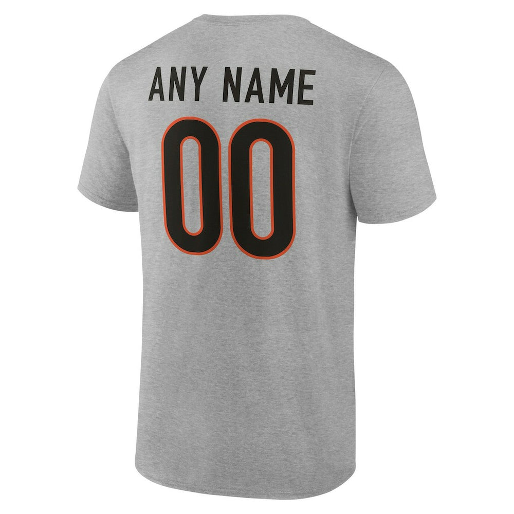 Cincinnati Bengals Big & Tall Team Authentic Custom T-Shirt - Gray - NFL