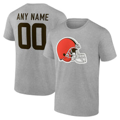 Cleveland Browns Big & Tall Team Authentic Custom T-Shirt - Gray - NFL