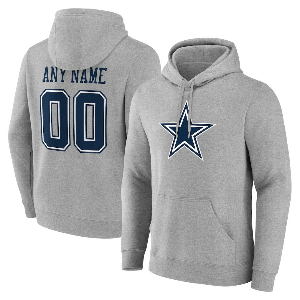 Dallas Cowboys Big & Tall Team Authentic Custom Hoodie - Gray - NFL