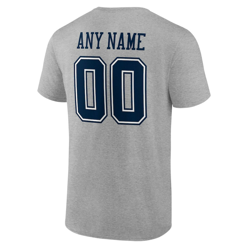 Dallas Cowboys Big & Tall Team Authentic Custom T-Shirt - Gray - NFL