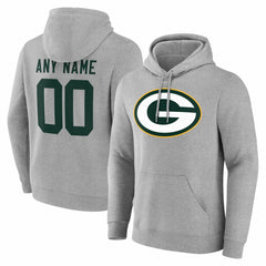 Green Bay Packers Big & Tall Team Authentic Custom Hoodie - Gray - NFL