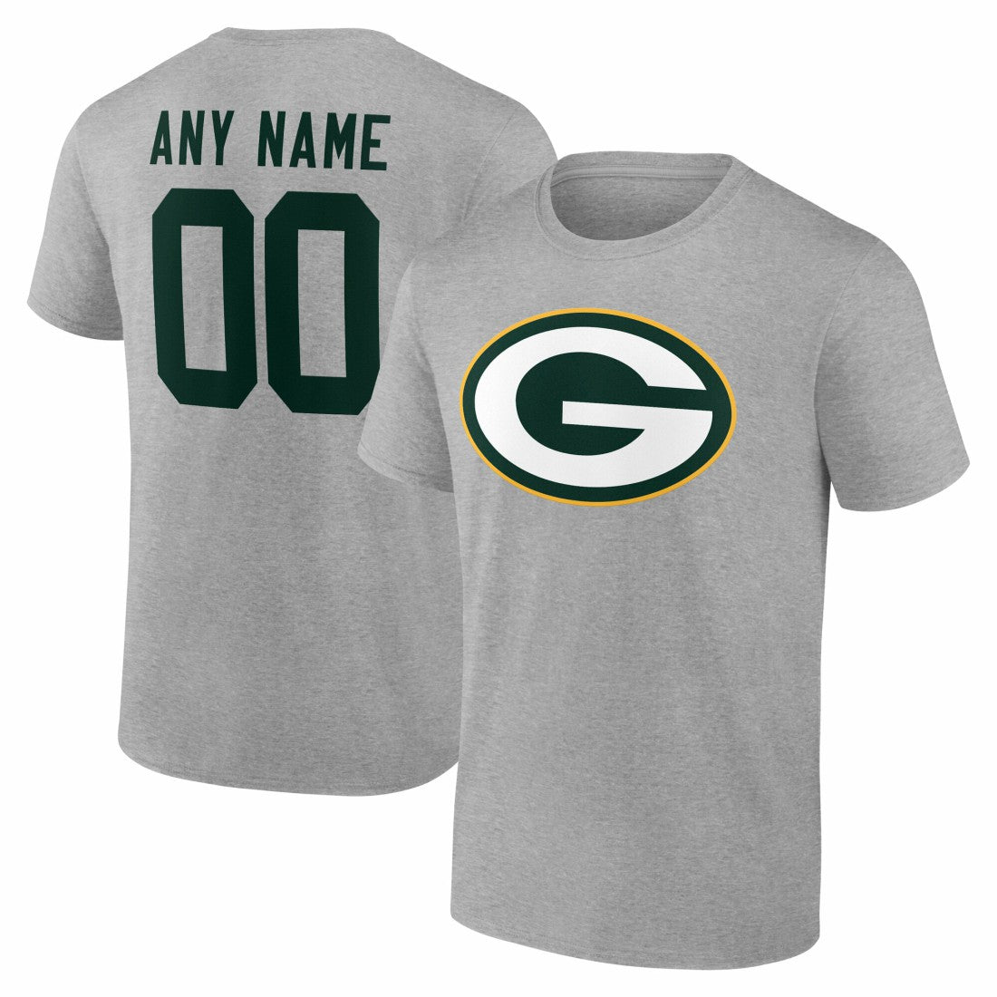 Green Bay Packers Big & Tall Team Authentic Custom T-Shirt - Gray - NFL