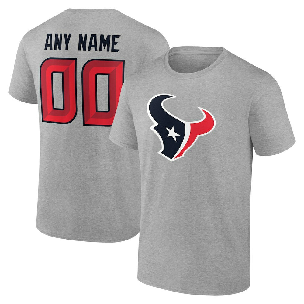 Houston Texans Big & Tall Team Authentic Custom T-Shirt - Gray - NFL
