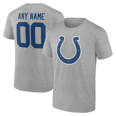 Indianapolis Colts Big & Tall Team Authentic Custom T-Shirt - Gray - NFL