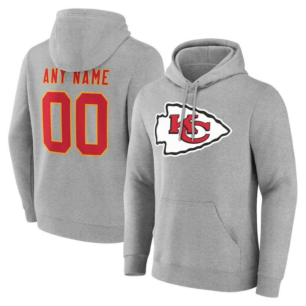 Kansas City Chiefs Big & Tall Team Authentic Custom Hoodie - Gray - NFL